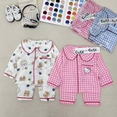 SET 2 BỘ ĐŨI DÀI PIZAMA 2 MÀU BÉ TRAI BÉ GÁI