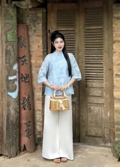 SET PHÁP PHỤC HOA HỒNG VIỀN 2 LỚP NỮ SẴN (SALE 139k)