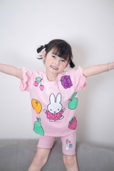 SET BÉ GÁI COTTON TÀU 2 MÀU BÉ GÁI SẴN (XẢ 99k)