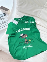 ÁO COTTON XANH HAWAI I AM GOING NỮ