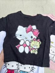 SÉT 3 ÁO CỘC HELLO KITTY TRẮNG HỒNG ĐEN BÉ GÁI SẴN (XẢ 75k)