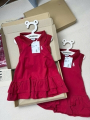 VÁY POLO ĐỎ THÊU NGỰA BÉ GÁI SẴN(SALE 59k)