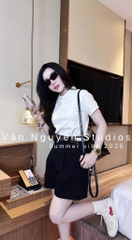 SET POLO ĐÍNH HOA MIX SHORT LI TRƯỚC NỮ SẴN