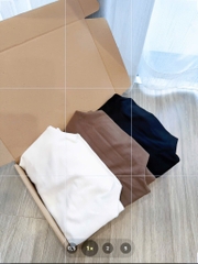 SET 3 ÁO ZIP LÔNG GIỮ NHIỆT ĐEN TRẮNG BE NỮ THU ĐÔNG SẴN