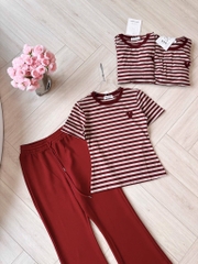 SET ÁO KẺ MIX QUẦN LOE GẤU NỮ