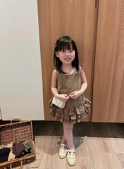 VÁY 3 TẦNG SÁT NÁCH NÂU TÂY BÉ GÁI