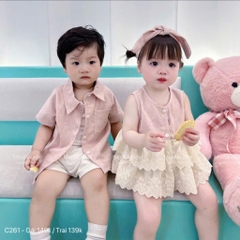 SET BỘ + VÁY TONE HỒNG BÉ TRAI BÉ GÁI