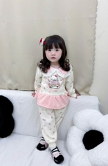 BỘ NỈ 2 DA HELLOKITTY BÉ GÁI