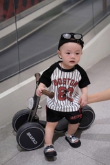 SET BỘ COTTON ĐEN PHỐI SỌC BOSTON 83 CHO BÉ TRAI