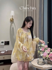 SET BỘ BÈO VÀNG HOẠ TIẾT NỮ