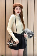 SET ÁO LEN HÀN CỔ CAO MIX QUẦN NƠ NỮ THU ĐÔNG SẴN (SALE 138K)