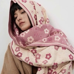 KHĂN MŨ - KHĂN CHOÀNG HOA ANH ĐÀO HỒNG NỮ THU ĐÔNG