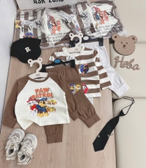 SET 2 BỘ DÀI PAW PATRAL TONE NÂU KẺ BÉ TRAI
