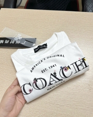 ÁO PHÔNG CỘC TAY TRẮNG COACH NỮ SẴN(XẢ 55k)
