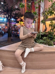 SET 4 BỘ BA LỖ TONE NÂU GHI KẺ BÉ TRAI