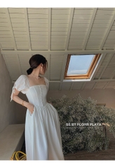VÁY TAY BỒNG CHIẾT EO DÁNG DÀI XẢ 85k