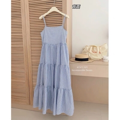 VÁY 2S MAXI KẺ SIU HOT (Xả 60k)