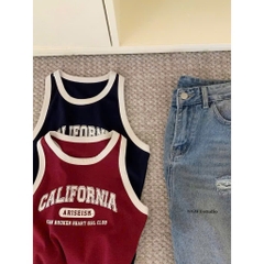 SET 2 ÁO BA LỖ ĐỎ - THAN CALIFORNIA PHỐI VIỀN NỮ SẴN