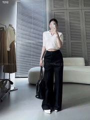 QUẦN SUÔNG 2 MÀU ĐEN TRẮNG NỮ