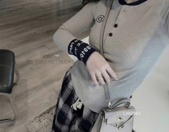 SET BỘ ÁO TĂM THỎ KÈM QUẦN DẠ KẺ NỮ THU ĐÔNG