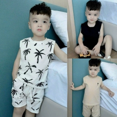 SÉT 3 BỘ COTTON CO GIÃN CÂY DỪA CHO BÉ TRAI (XẢ 119k)
