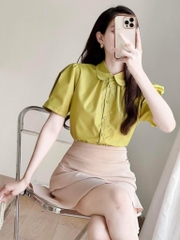 ÁO SƠ MI GU LI XẾP CỔ SEN( XẢ 60k)