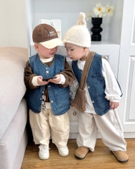 ÁO GILE DENIM LÓT NỈ SIÊU CƯNG CHO BÉ