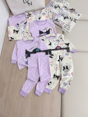 SET 2 BỘ DÀI TÍM CHẤM BI KURUMI BÉ GÁI