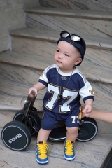 BỘ COTTON THỂ THAO THAN PHỐI TRẮNG SỐ 77 CHO BÉ TRAI