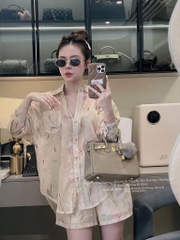 SET BỘ SƠ MI QUẦN ĐÙI HOA HOÈ NỮ