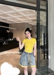 QUẦN SOOC BÒ DÂY VÀNG NỮ