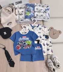 SET 2 BỘ CỘC TAY AVENGERS TONE XANH DƯƠNG BÉ TRAI