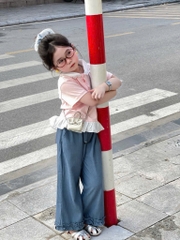 SET ÁO COTTON PHỐI QUẦN GIẤY BÉ GÁI NHỠ