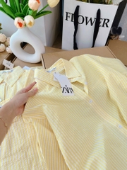 ÁO SƠ MI KẺ Z.ARA LI EO MẶC 2 KIỂU NỮ SẴN