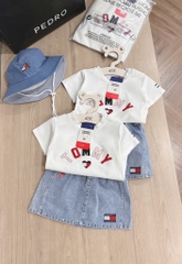 SET VÁY JEAN TÔM MÌ KID + MŨ BÉ GÁI(75k)