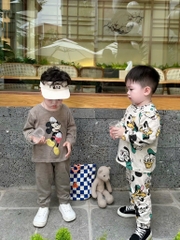 SET 2 BỘ DÀI HH MICKEY TONE XÁM BÉ TRAI