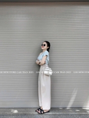 QUẦN SUÔNG VẢI 2 MÀU BUỘC DÂY NỮ