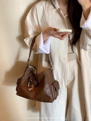 TÚI XÁCH - TÚI KẸP NÁCH DA NÂU VINTAGE CỔ ĐIỂN