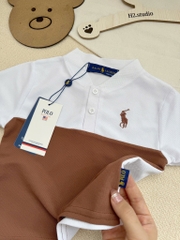 SET 2 ÁO POLO THÊU NGỰC PHỐI MÀU BÉ TRAI SẴN (XẢ 49k)