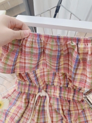 VÁY JUM KẺ BÈO NGỰC CHUN EO(xả 59k)