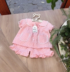 SET BỘ ĐŨI XỐP VIỀN REN HỒNG CHO BÉ GÁI