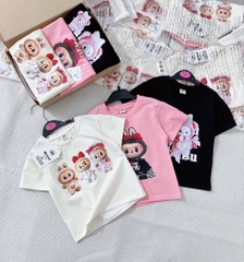 SET 3 ÁO CỘC LABUBU HỒNG TRẮNG ĐEN BÉ GÁI SẴN (SALE 79k)