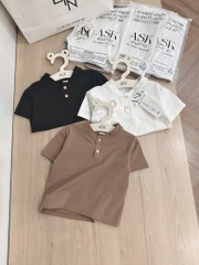 SET 3 ÁO CỔ TRỤ TONE NÂU BÉ TRAI SẴN(XẢ 80)