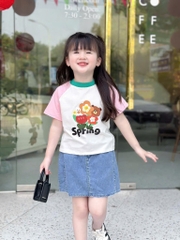 SET ÁO CỘC MIX CHÂN VÁY BÒ BÉ GÁI(XẢ 60k)