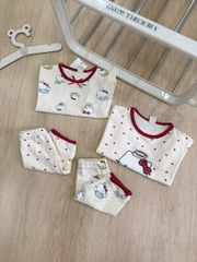 SET 2 BỘ KITTY PHỐI VIỀN ĐỎ CHO BÉ GÁI