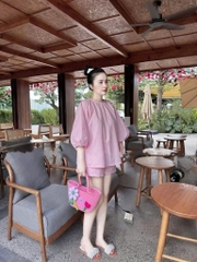 SET HỒNG TAY BỒNG QUẦN ĐÙI NỮ