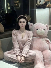 SET BỘ DÀI LEN THỎ HỒNG NỮ THU ĐÔNG SẴN (SALE 135k)