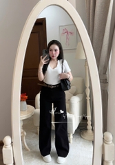 SET ÁO PHÔNG CỔ TIM MIX QUẦN BÒ NỮ SẴN