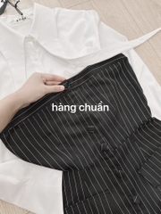 SET VÁY CÚP MIX ÁO SƠ MI CỔ CÁCH ĐIỆU NỮ SẴN