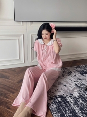 SET BỘ HỒNG TÍM CỔ REN NỮ SẴN (xả 97k)